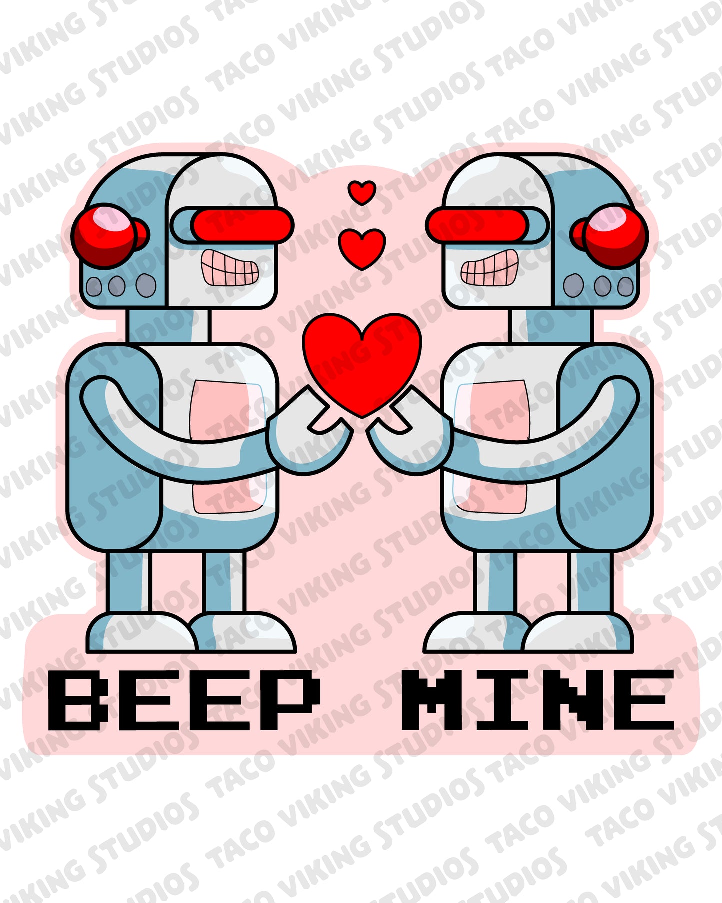 "Beep Mine" Robot Valentine Sticker