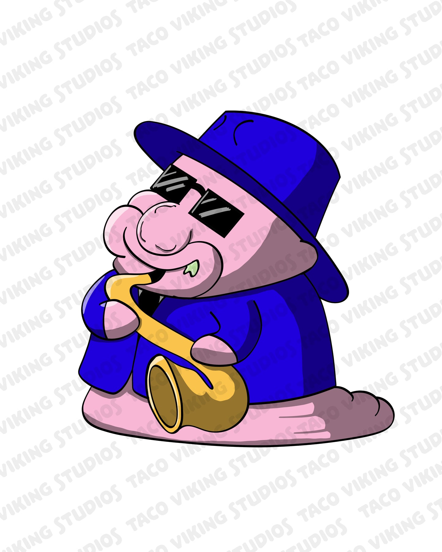 "Blobfish Silver - Jazz Saxophonist" 8x10 Art Print