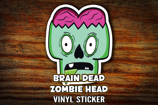"Braindead" Zombie Head Vinyl Sticker