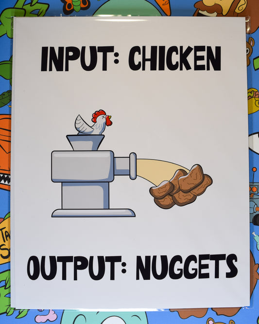 "Input Chicken. Output Nuggets." Art Print