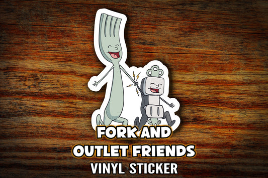 "Fork and Outlet Friends" Sticker