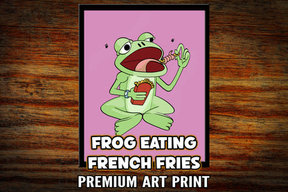 "Frog Eating French Fries" Art Print