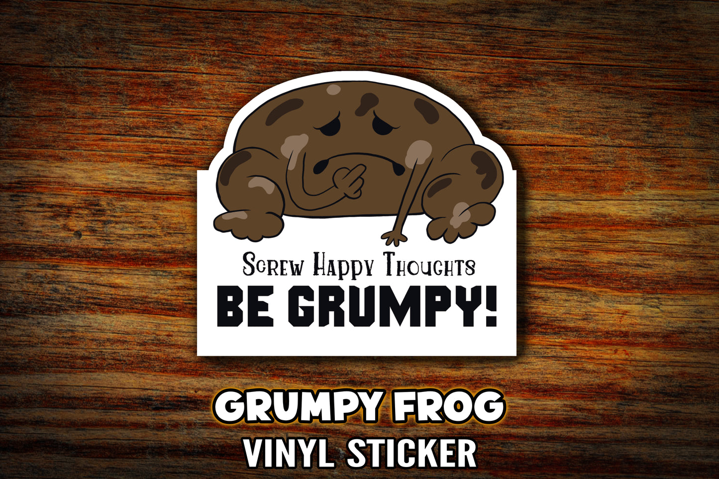 "Grumpy Frog" Vinyl Sticker