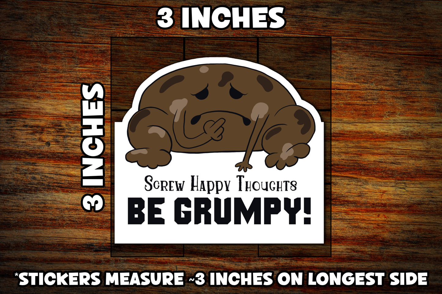 "Grumpy Frog" Vinyl Sticker