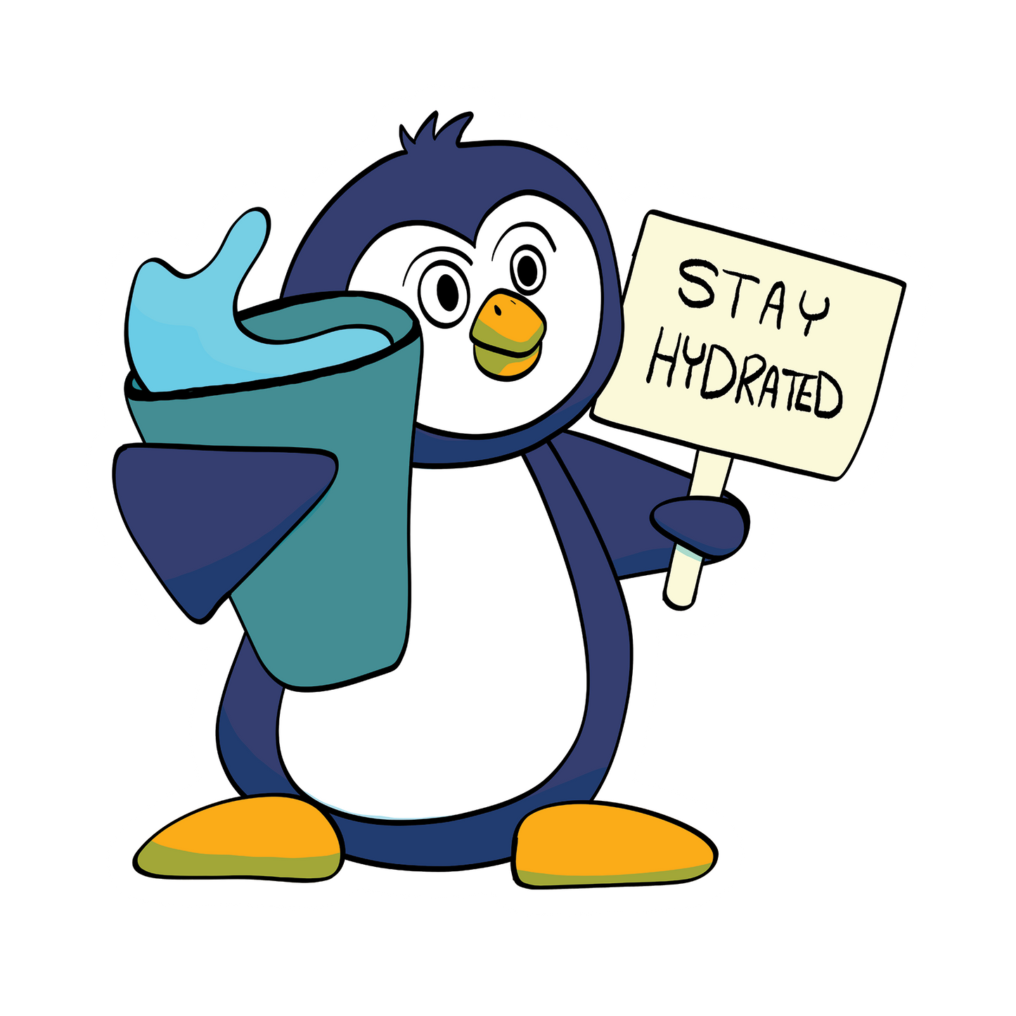 "Hydration Penguin" Vinyl Sticker