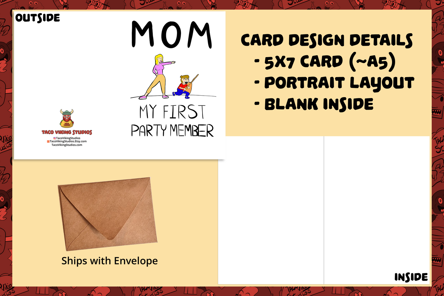 "My First Party Member" Mother's Day Card