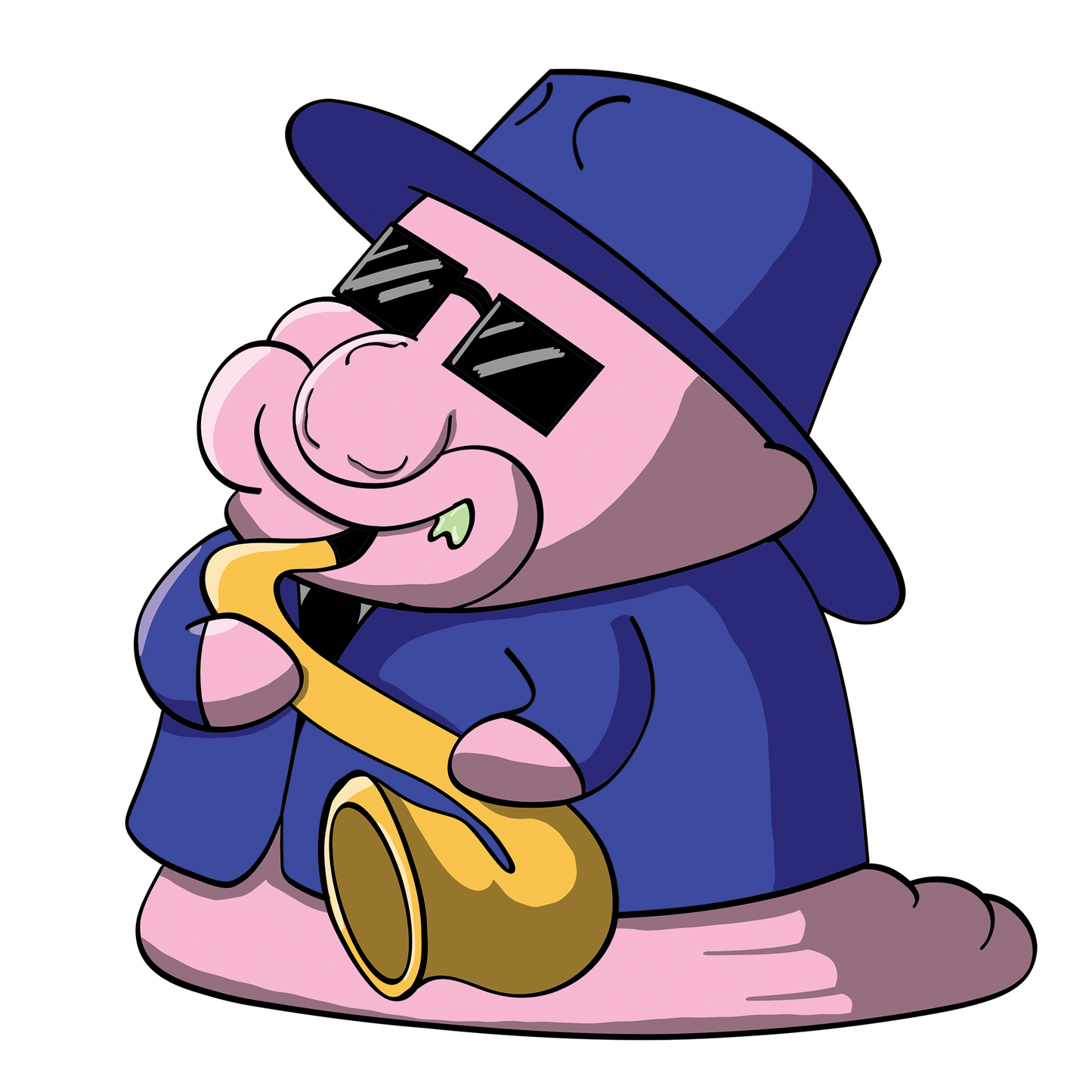 "Blob Silver the Jazz-Playing Blobfish" – 3" Vinyl Sticker