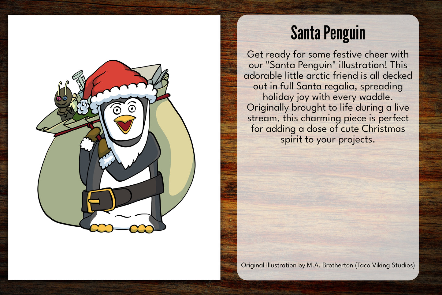 "Santa Penguin" Vinyl Sticker