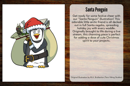 "Santa Penguin" Vinyl Sticker
