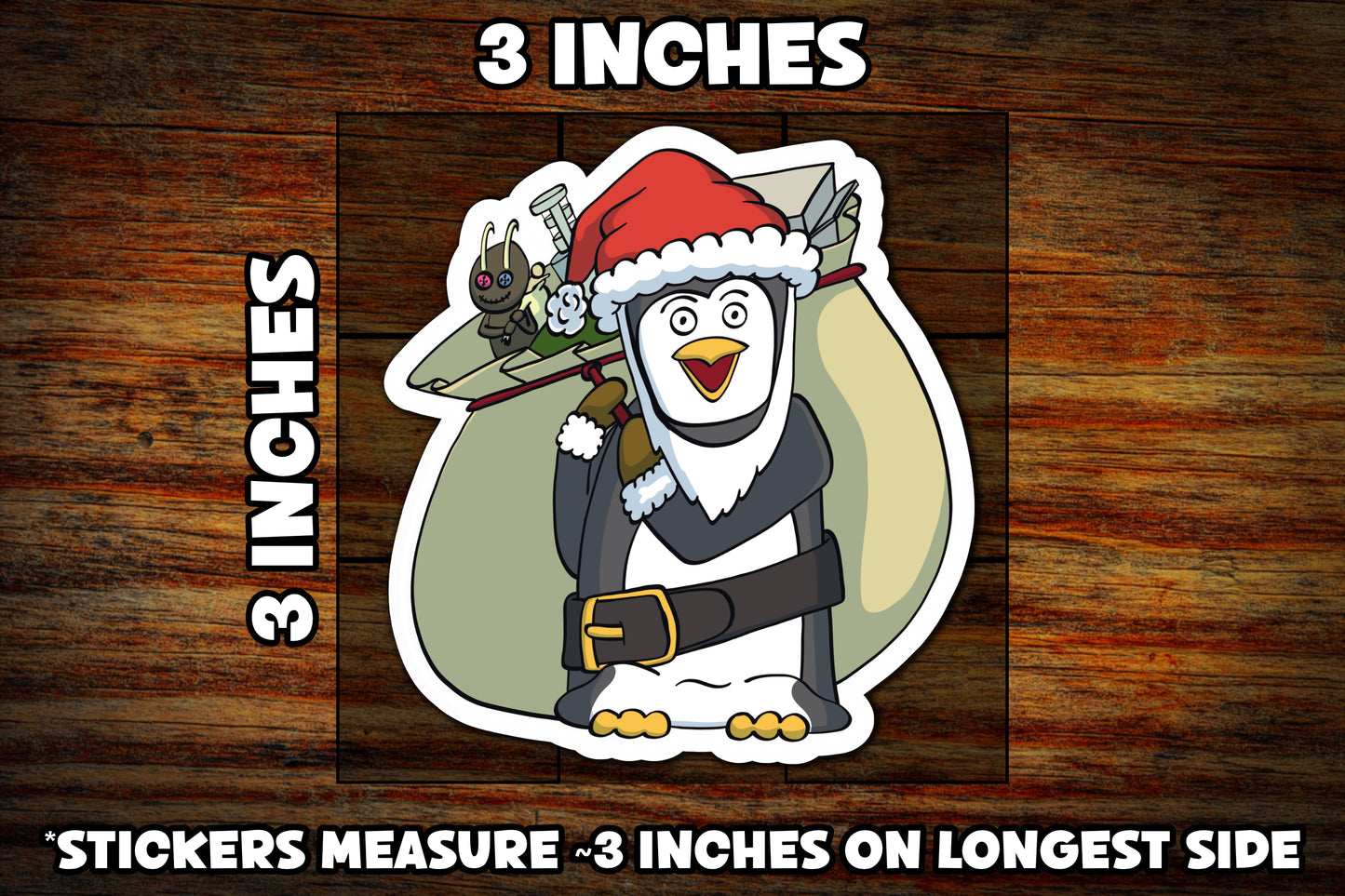 "Santa Penguin" Vinyl Sticker