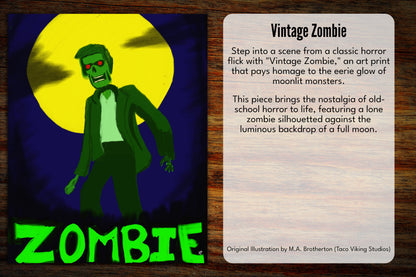 "Vintage Zombie" Art Print